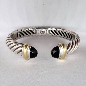 David Yurman Onyx Waverly Cuff Bracelet With Gold